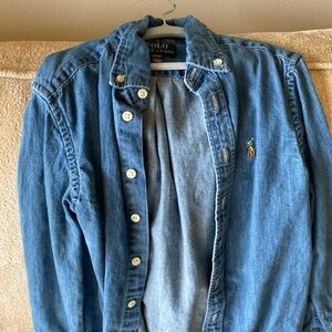 Denim button down